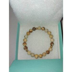 J. Bloom Beige/Brown Jasper Stretch Bracelet